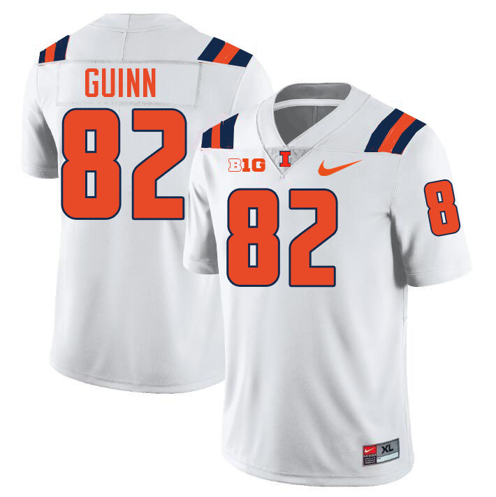 Men #82 Nate Guinn Illinois Fighting Illini College Football Jerseys Stitched-White